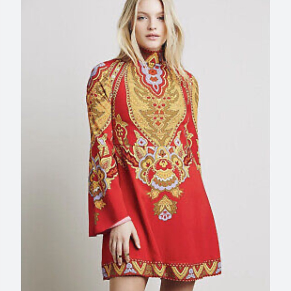 Free People Red Desire Mini Dress